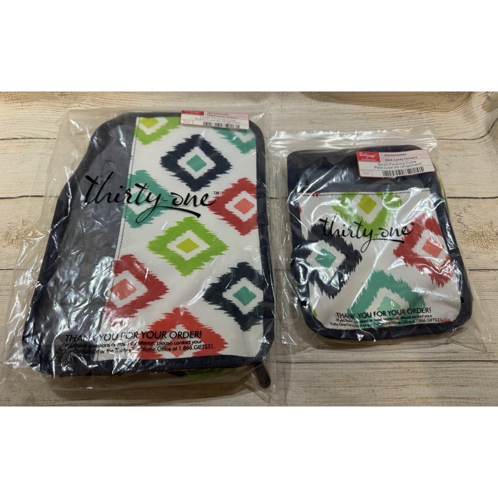 Lot of 2 Thirty One Packing Cubes Candy Corners Small & Large New in Pkg GTubA
